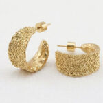 Terra Granular C-Hoop Earrings