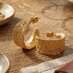 Terra Granular C-Hoop Earrings