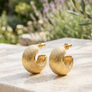 Luna Satin Crescent Hoop Earrings