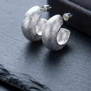 Luna Satin Crescent Hoop Earrings