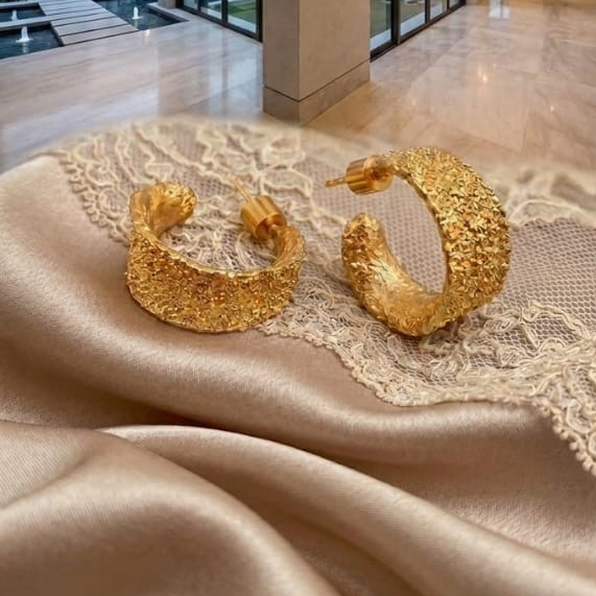 Soleil Fan-Ridged Hoop Earrings Soleil Fan-Ridged Hoop Earrings