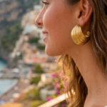 Soleil Fan-Ridged Hoop Earrings