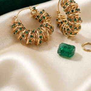 Mosaic Coil Hoop Earrings