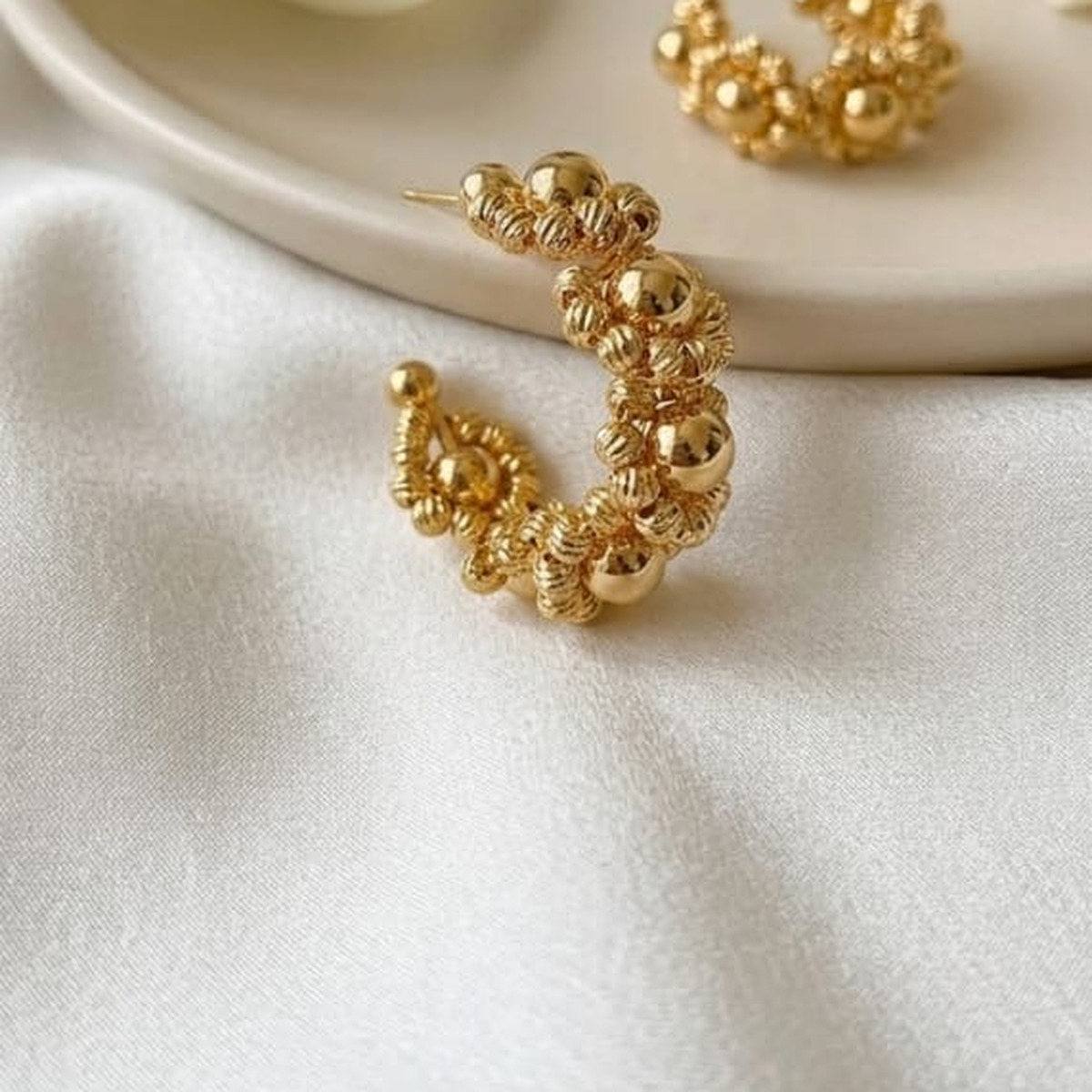 Orbit Beaded Garland Hoop Earrings Orbit Beaded Garland Hoop Earrings