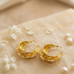 Ember Hammered Tapered Hoop Earrings