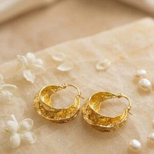 Ember Hammered Tapered Hoop Earrings
