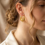 Ember Hammered Tapered Hoop Earrings