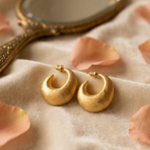 Cloud Puffy Crescent Hoop Earrings