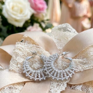 Lumi Crystal-Look Fan Hoop Earrings