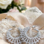 Lumi Crystal-Look Fan Hoop Earrings
