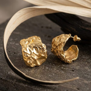 Molten Relief C-Hoop Earrings