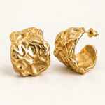 Molten Relief C-Hoop Earrings