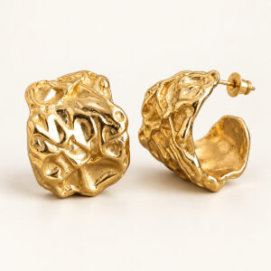 Molten Relief C-Hoop Earrings