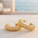 Ripple Ribbed Chunky Hoop Earrings