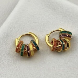 Fiesta Barrel-Charm Hoop Earrings