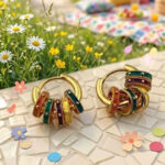 Fiesta Barrel-Charm Hoop Earrings