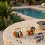 Fiesta Barrel-Charm Hoop Earrings