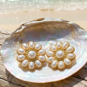 Halo Pearl-Look Stud Earrings