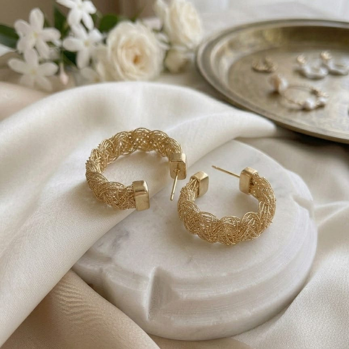 Nest Woven Open Hoop Earrings Nest Woven Open Hoop Earrings