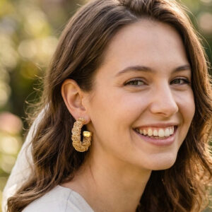 Nest Woven Open Hoop Earrings