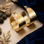 Forge Hammered Wide Cuff Hoop Earrings