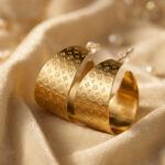 Motif Patterned Wide Hoop Earrings