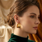 Motif Patterned Wide Hoop Earrings