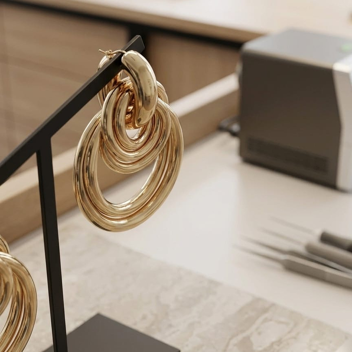 Orbit Concentric Ring Drop Earrings Orbit Concentric Ring Drop Earrings
