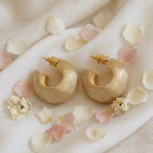 Sera Brushed Puffy Hoop Earrings