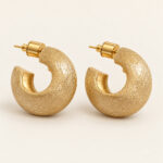 Sera Brushed Puffy Hoop Earrings