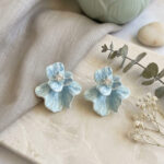 Azure Ruffled Flower Earrings