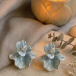 Azure Ruffled Flower Earrings
