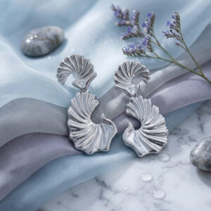 Cascade Silver-Tone Fan Drop Earrings