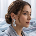 Cascade Silver-Tone Fan Drop Earrings