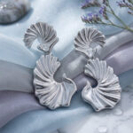 Cascade Silver-Tone Fan Drop Earrings