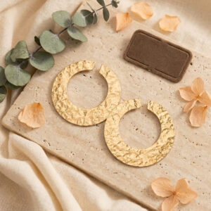 Sol Hammered Ring Hoop Earrings