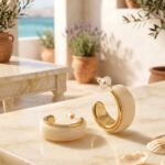 Ivory Arc Hoop Earrings
