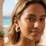 Ivory Arc Hoop Earrings