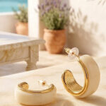 Ivory Arc Hoop Earrings