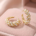 Pearlvine Cluster Hoop Earrings