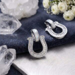 Horseshoe Crystal-Look Drop Earrings
