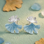 Sky Ginkgo Drop Earrings