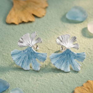 Sky Ginkgo Drop Earrings
