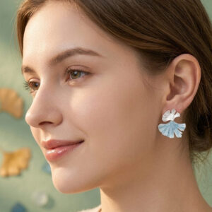 Sky Ginkgo Drop Earrings