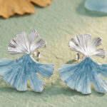 Sky Ginkgo Drop Earrings