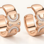 Deco Rose-Tone Crystal-Look Hoop Earrings