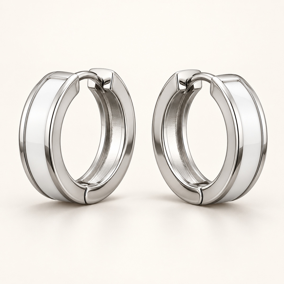 Pure Panel Silver-Tone Huggie Earrings Pure Panel Silver-Tone Huggie Earrings