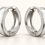 Pure Panel Silver-Tone Huggie Earrings
