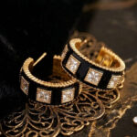 Noir Square Crystal Hoop Earrings