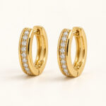 Line Crystal-Look Channel Huggie Earrings